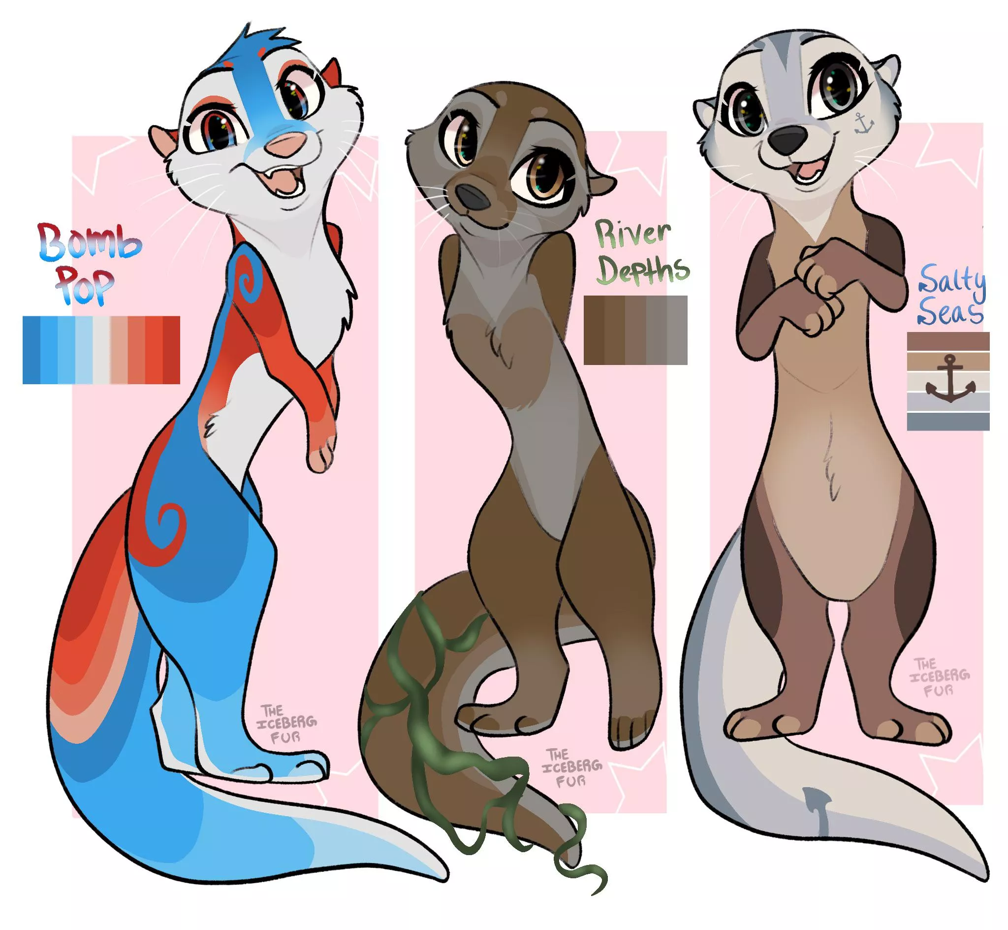Otter adopts! (Art by me) details below 🦦🌊