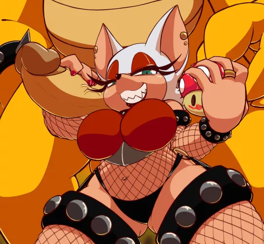 Rouge and Bowser (Artist:Four-Pundo)