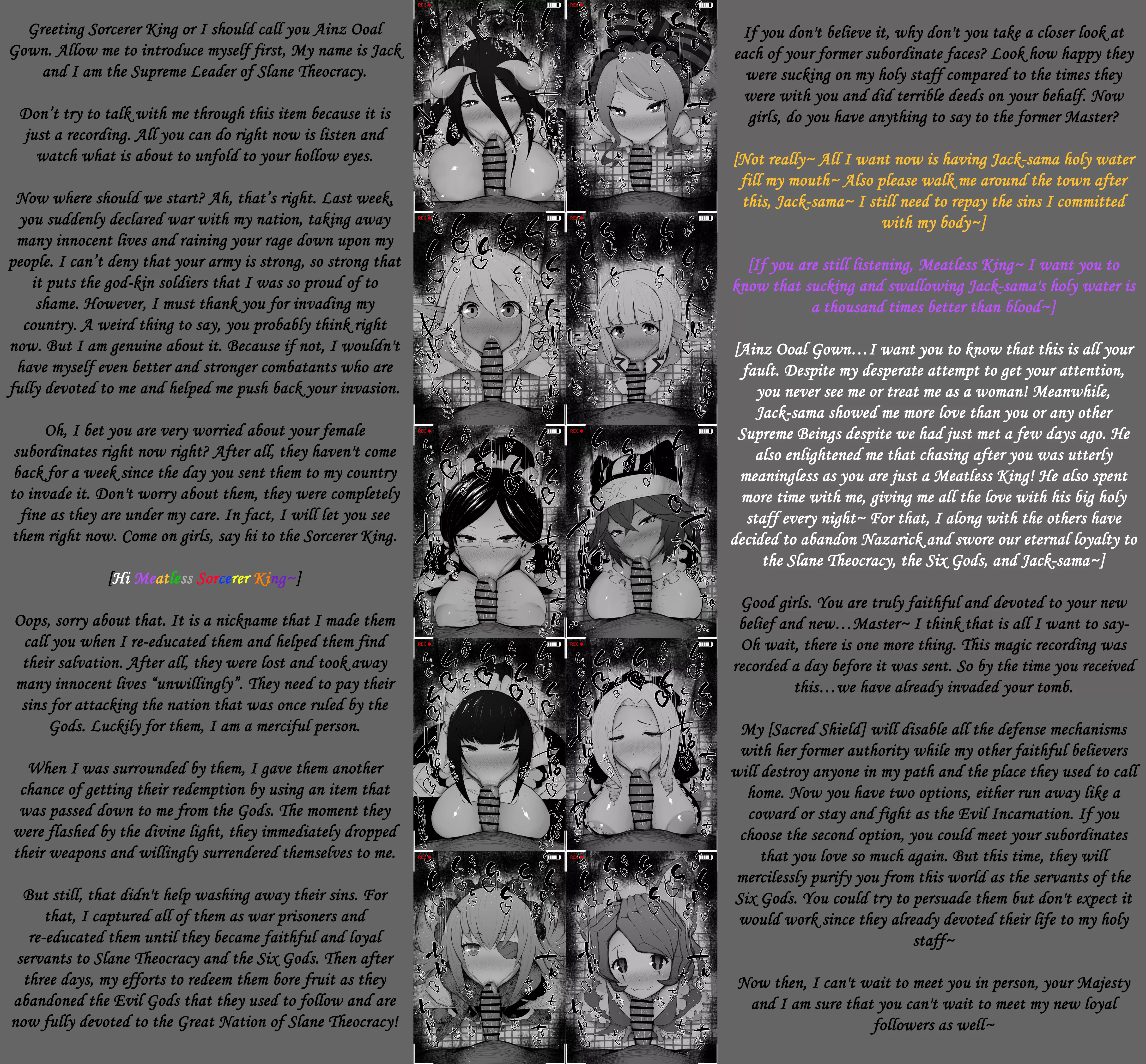 Converted to their new Gods and Master [Overlord] [Bad End] [Mind Break] [Mind Control?] [Corruption] [Betrayal] [NTR] [Defeated] [Enemies become Allies] [Artist: kurotama]