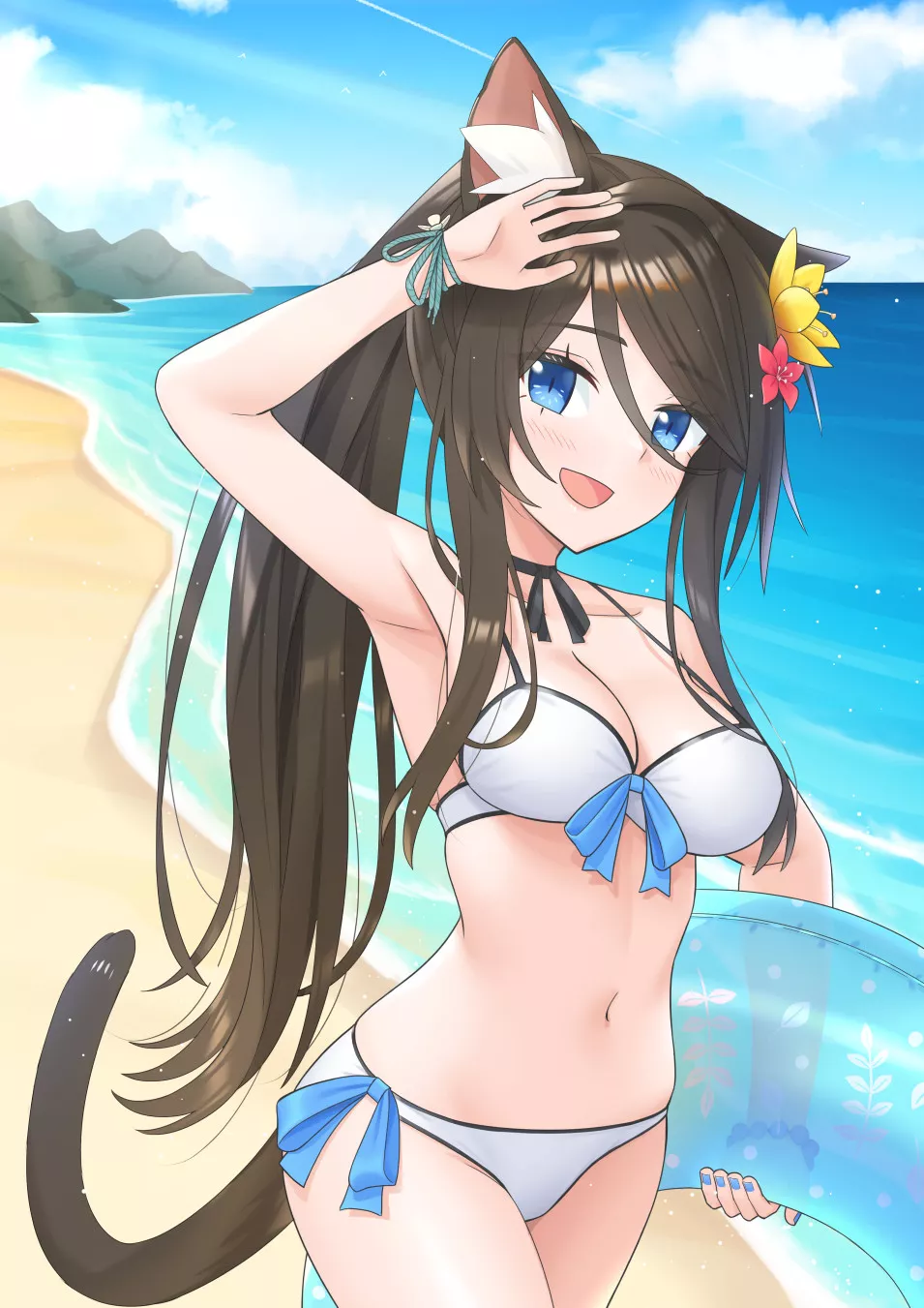 Cute kitty at the beach (nekokao)