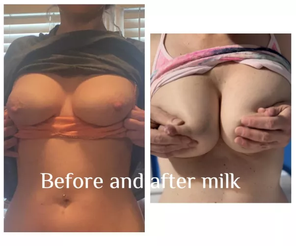 ⭐️ Lots of requests for before/ after milk pics. Here ya go… 🥛