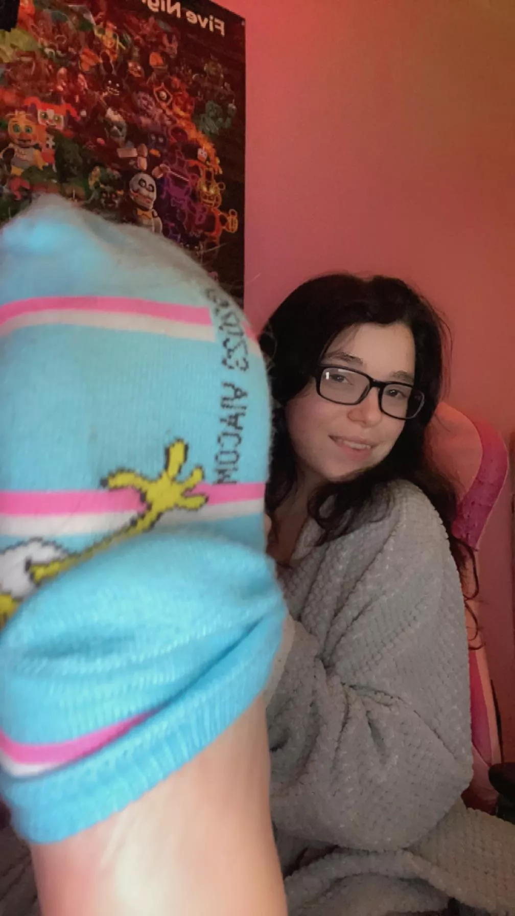 My sock up close and personal for you to take off😉 OC