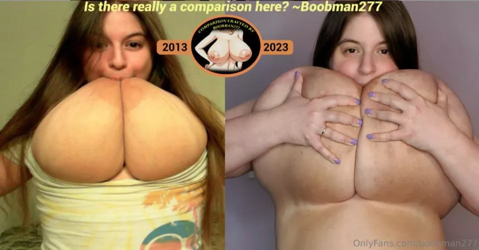 Nipple sucking boob growth comparison