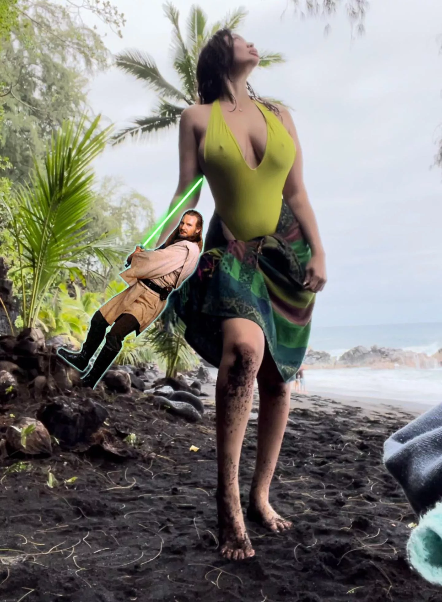 Pointing At Her Pokies