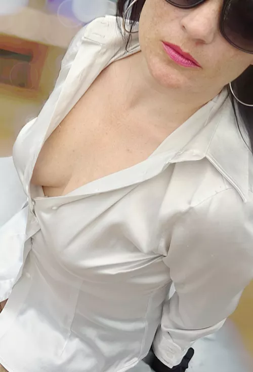 Satin blouse side boob