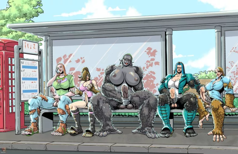 The Apes on the Bus Go Fap, Fap, Fap... (F Humans > Futa Gorillas)