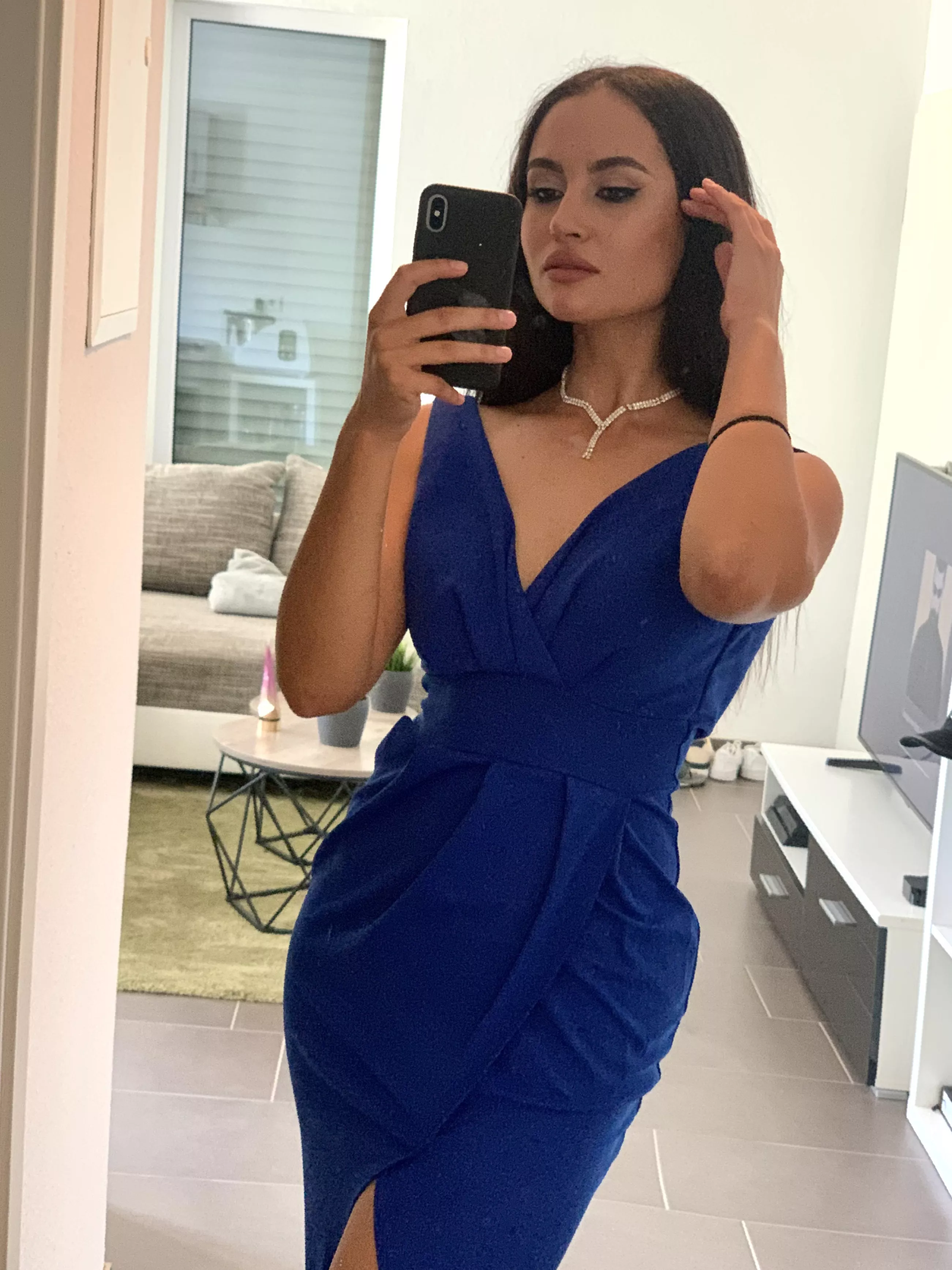This blue dress is dangerous... Want to risk it?