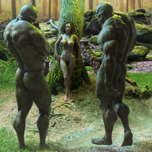 A girl meets some Orcs in the forest [CauntTiddles]