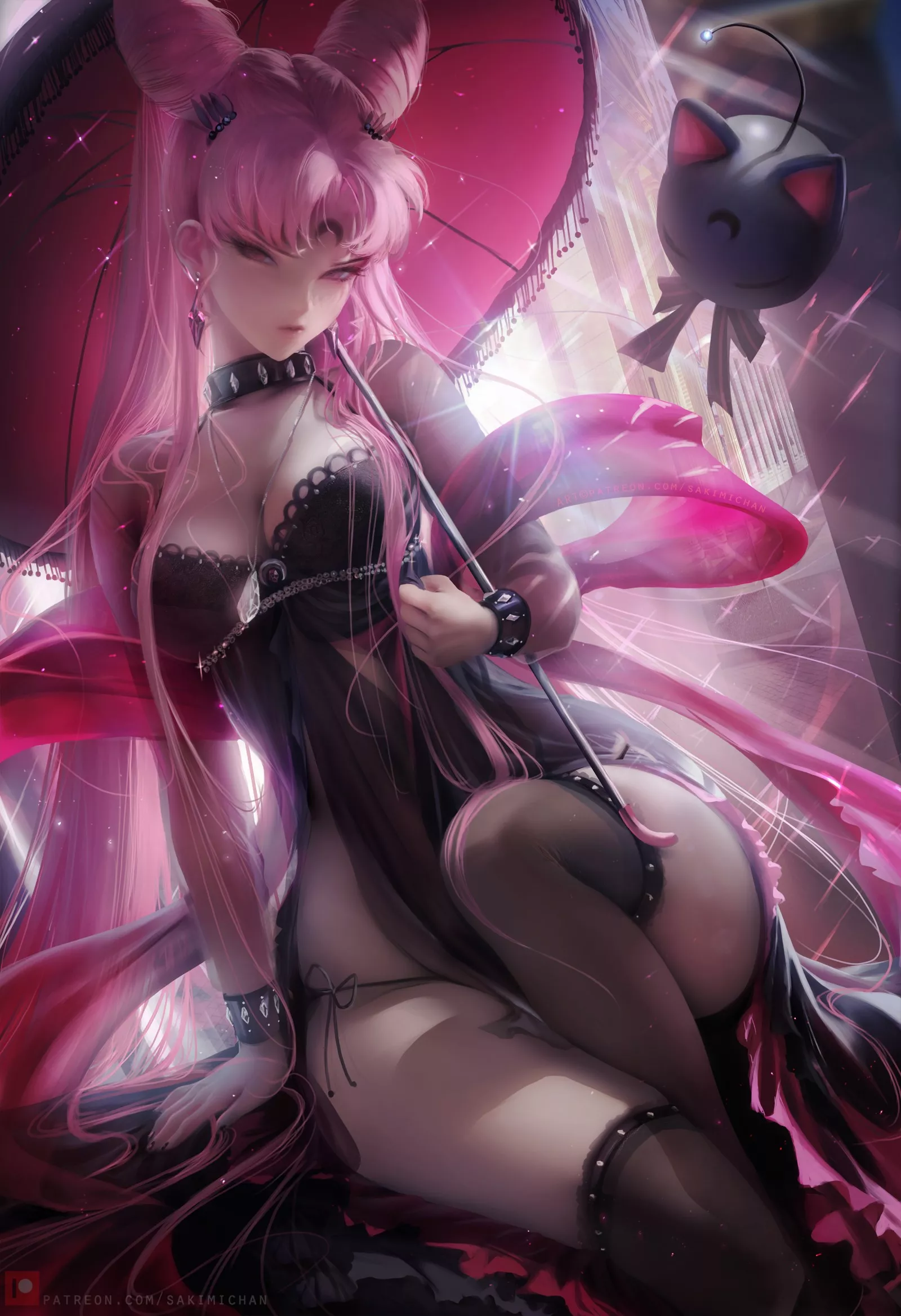 Black Lady pink parasol (Sailor Moon)