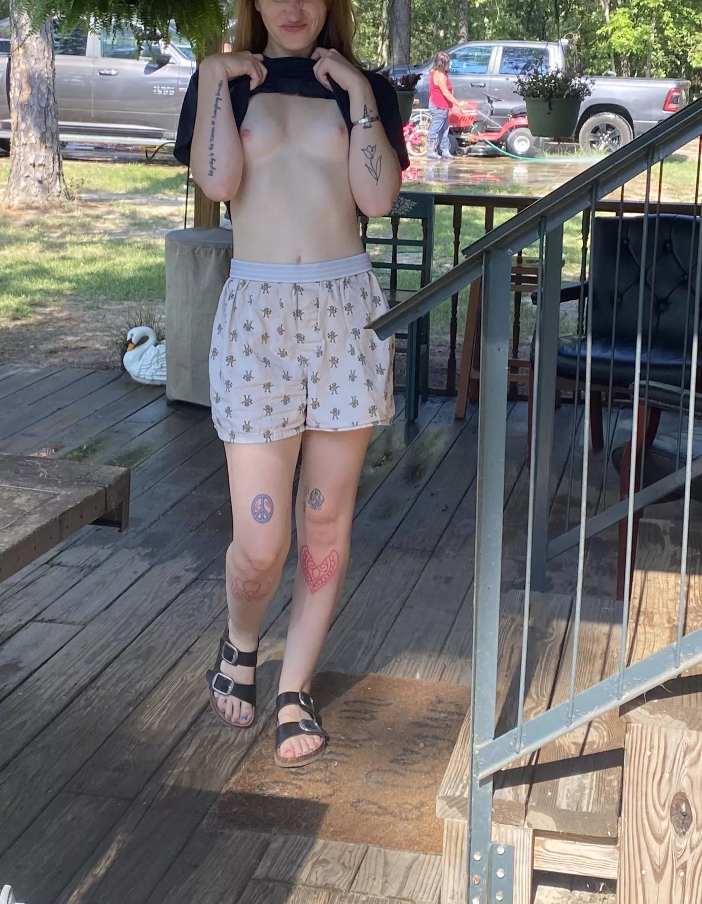 Flashing my titties at your parents house