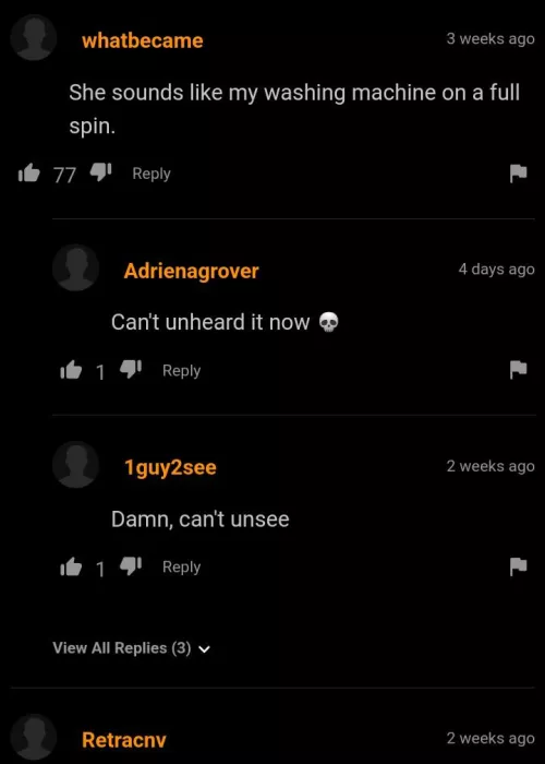 she *did* indeed sound like a washing machine.