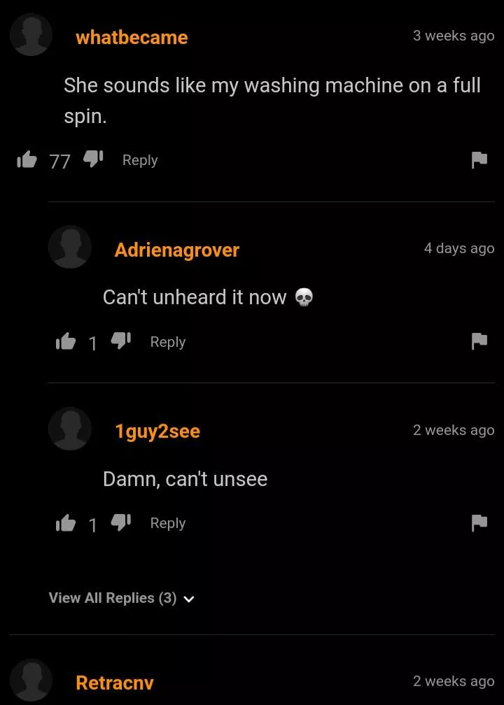 she *did* indeed sound like a washing machine.