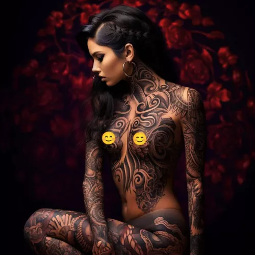 Young Woman With Whole Body Tattoos!