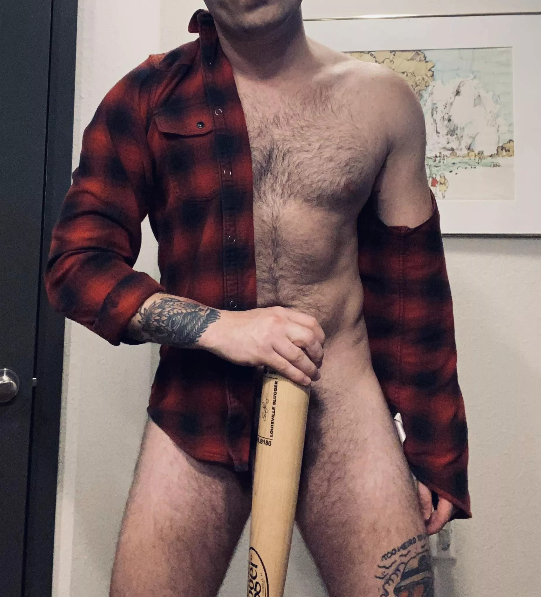 Just a lumberjack holding his morning wood. 🪵