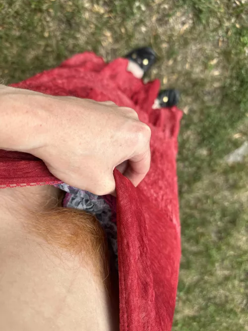 Redhead Bush under my skirt