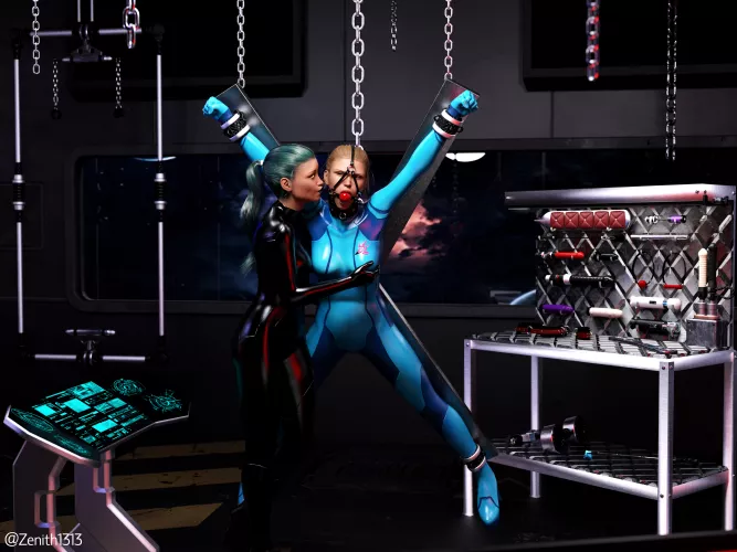 Samus interrogated by Dark Samus (zenith1313)