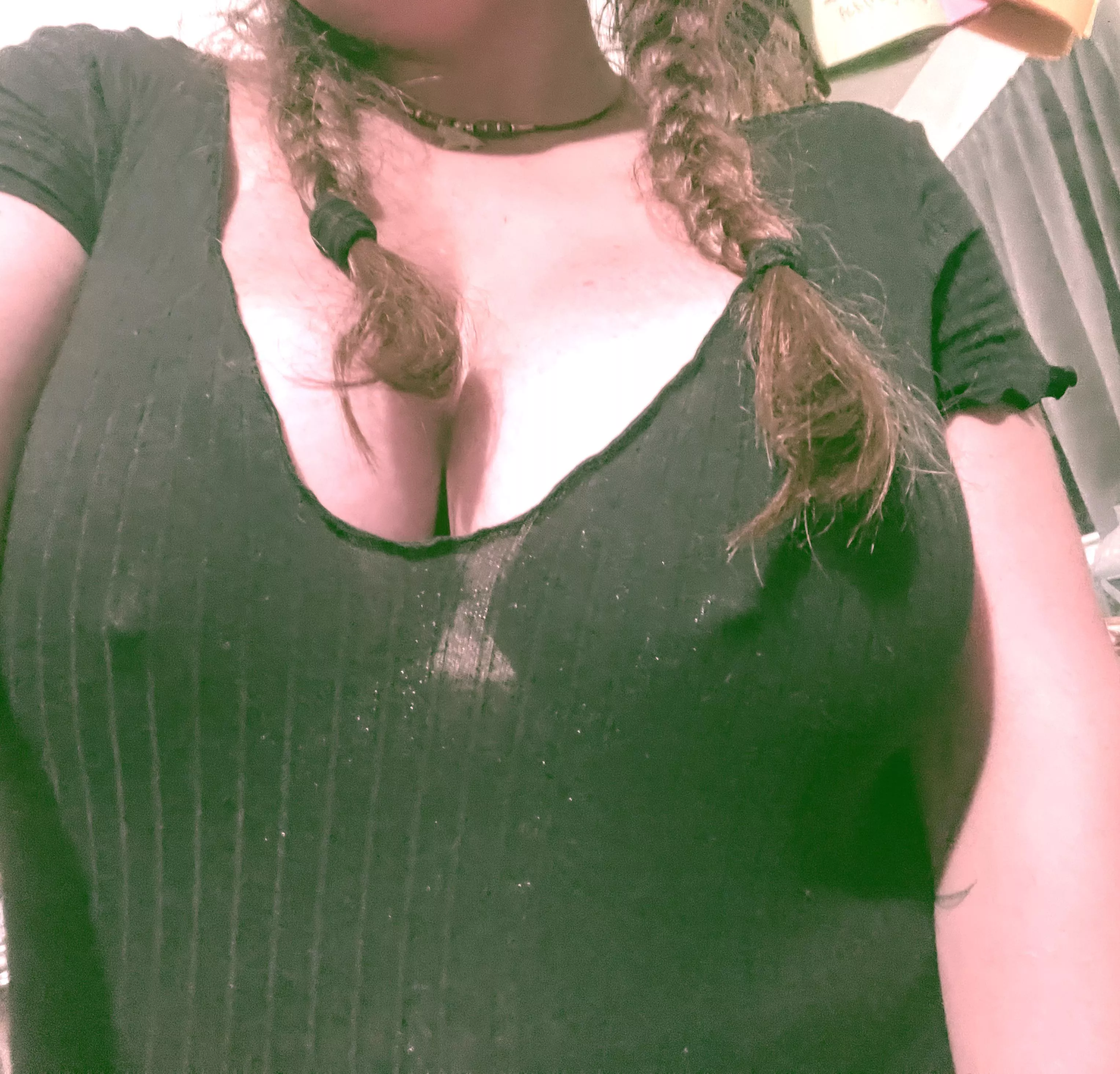 The nips are always hard so going braless never goes unnoticed..