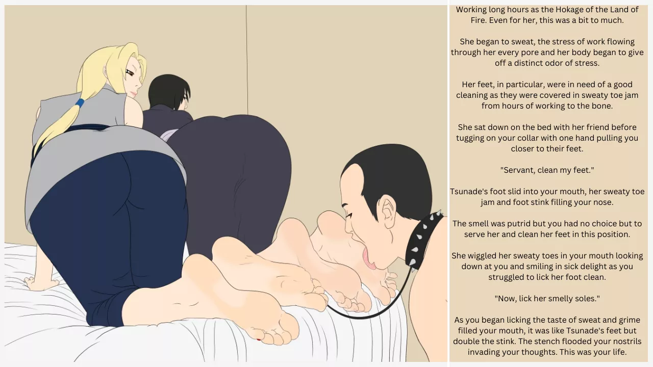 Tsunade's Foot Slave [ Feet ] [ Sweat ] [ Femdom ] ( Artist : Peperpee ) [ Comms are open ]