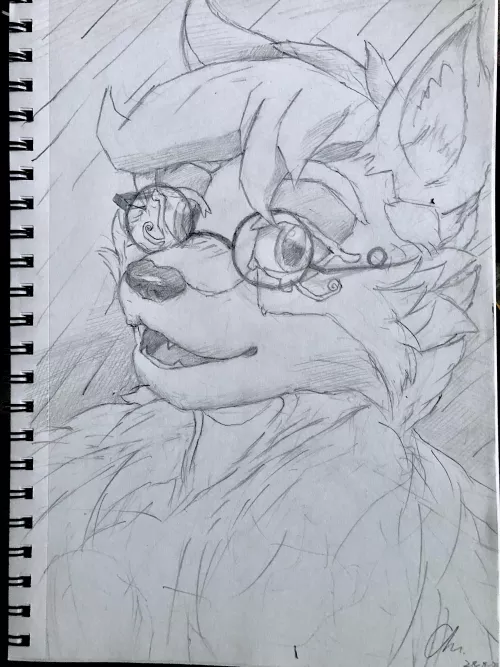 Update on my first fursona drawing