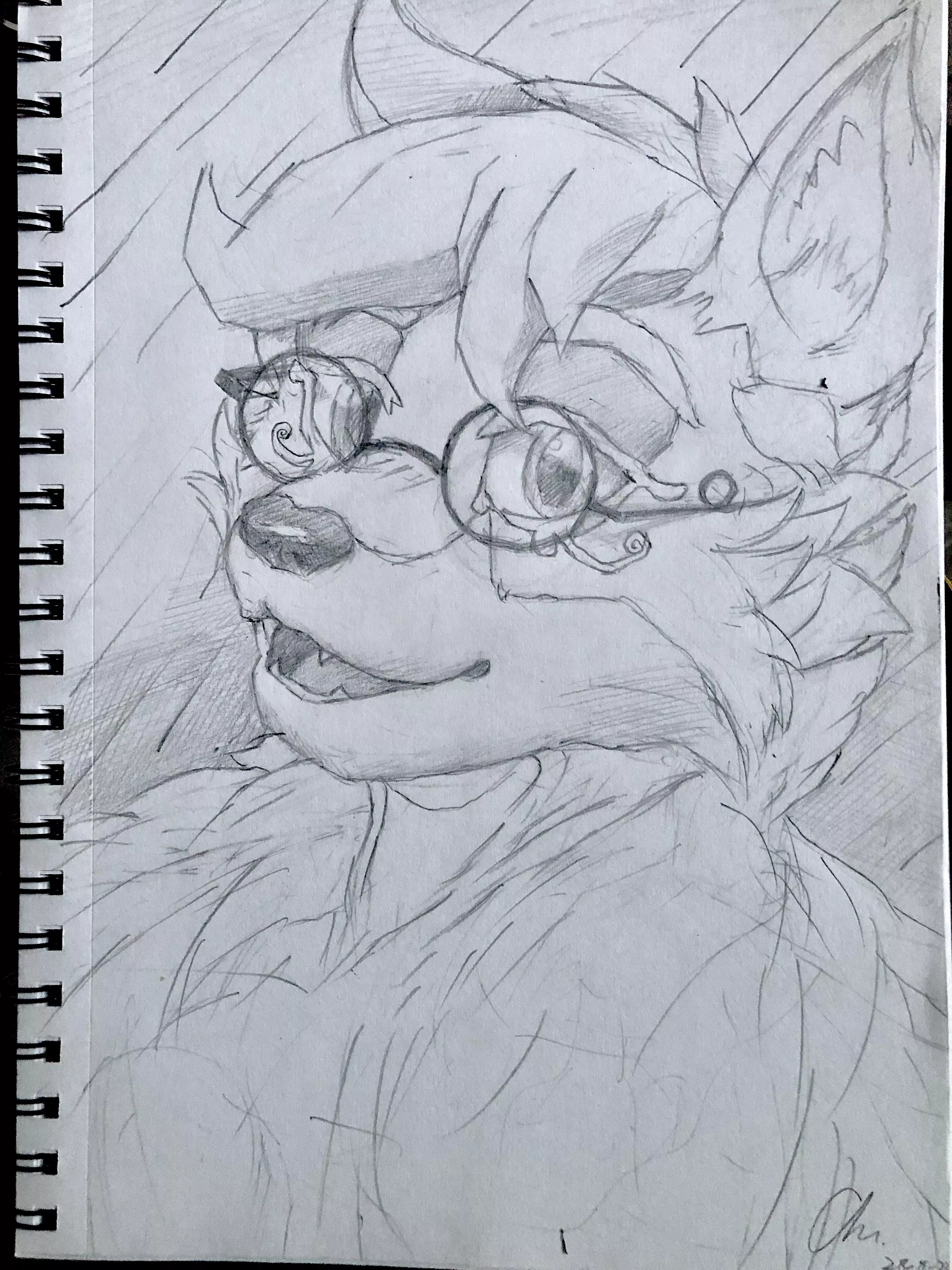 Update on my first fursona drawing