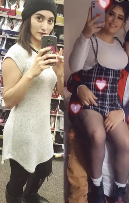 Which girl pulls it off more in tights?