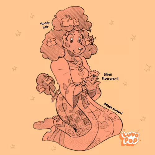 Do y'all like this design, should I color it? ;^; (By Luvopop)