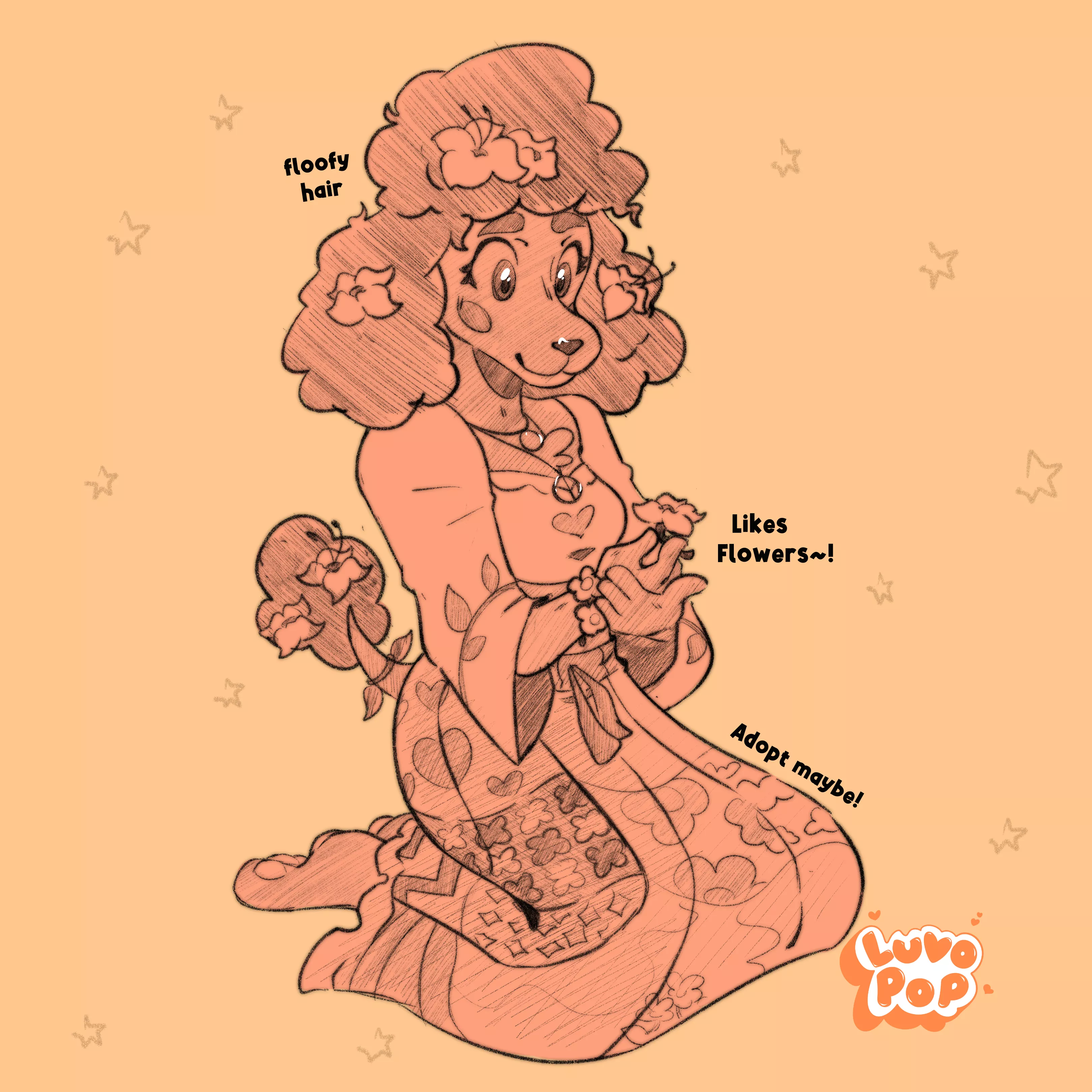 Do y'all like this design, should I color it? ;^; (By Luvopop)