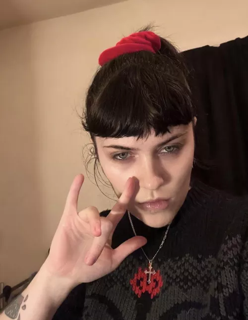 Dominatrix with bangs.