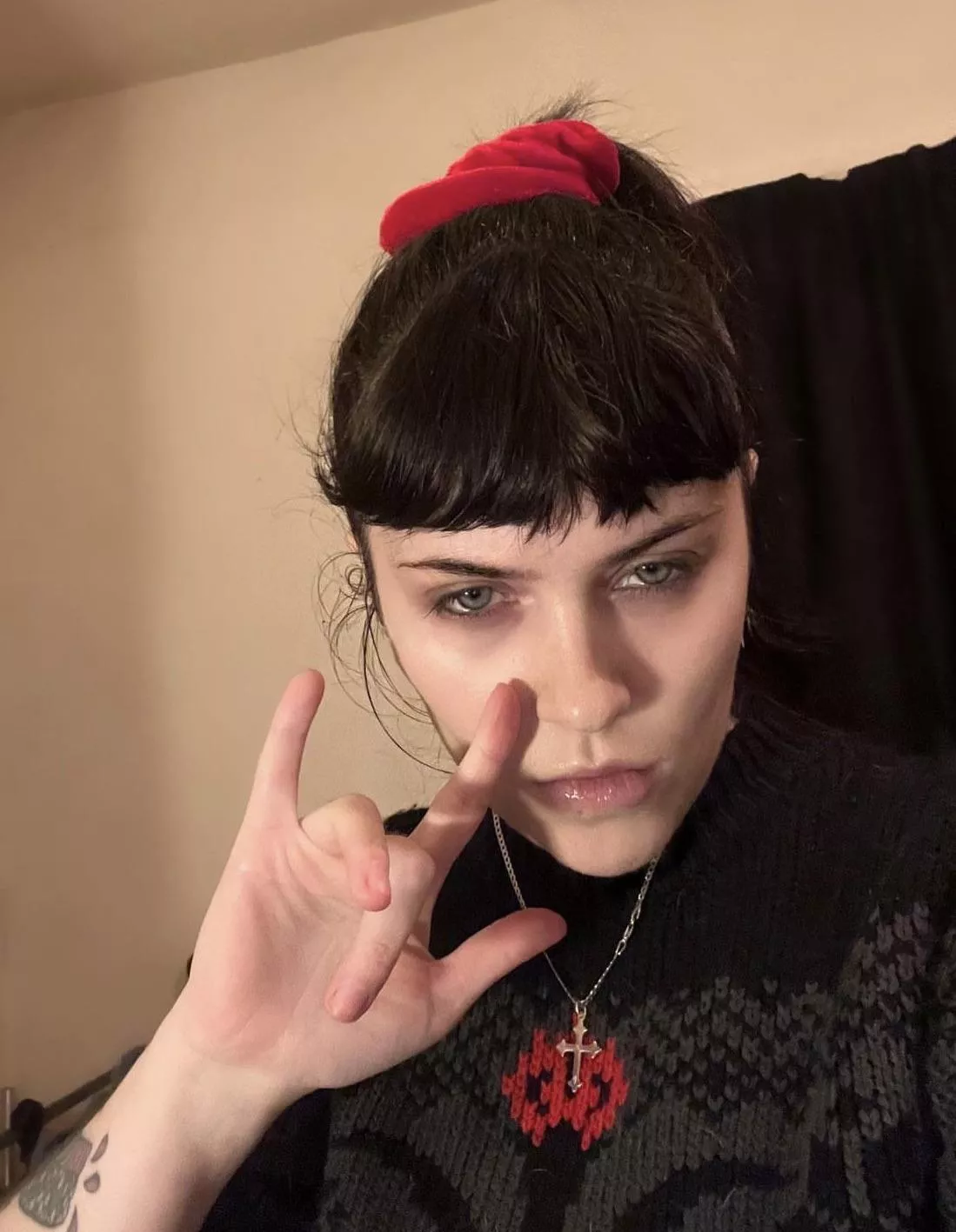 Dominatrix with bangs.