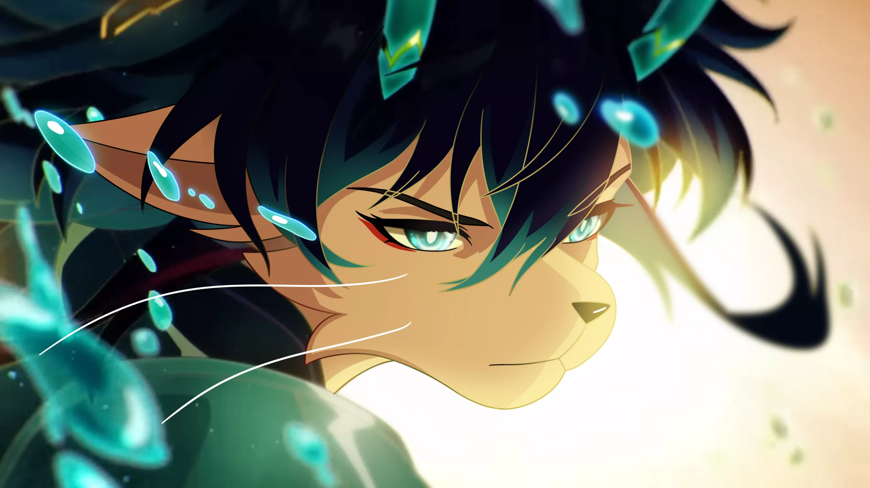 I turned Dan Heng from HSR into a furry- (art by me @grimspore)