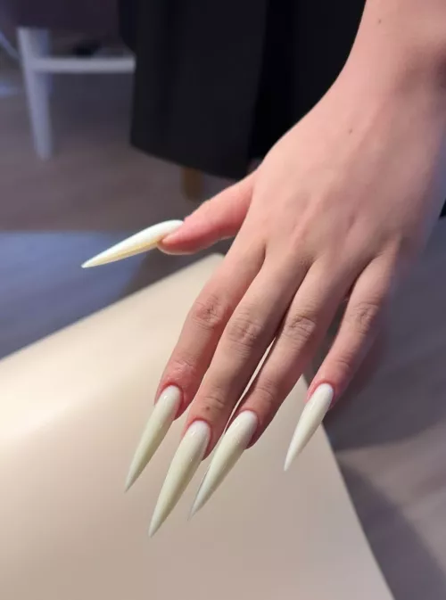 Milk white stilettos