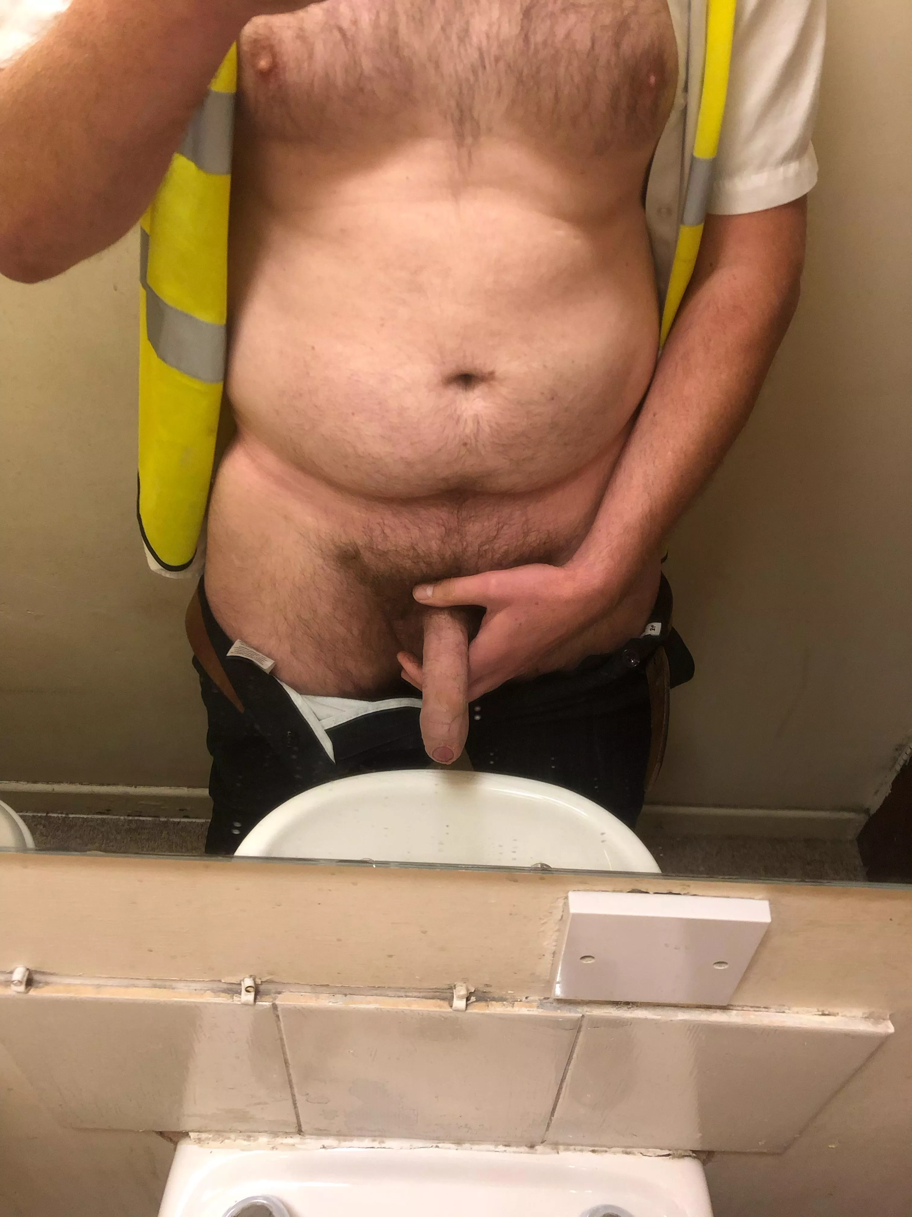 Nearly nude mirror selfie