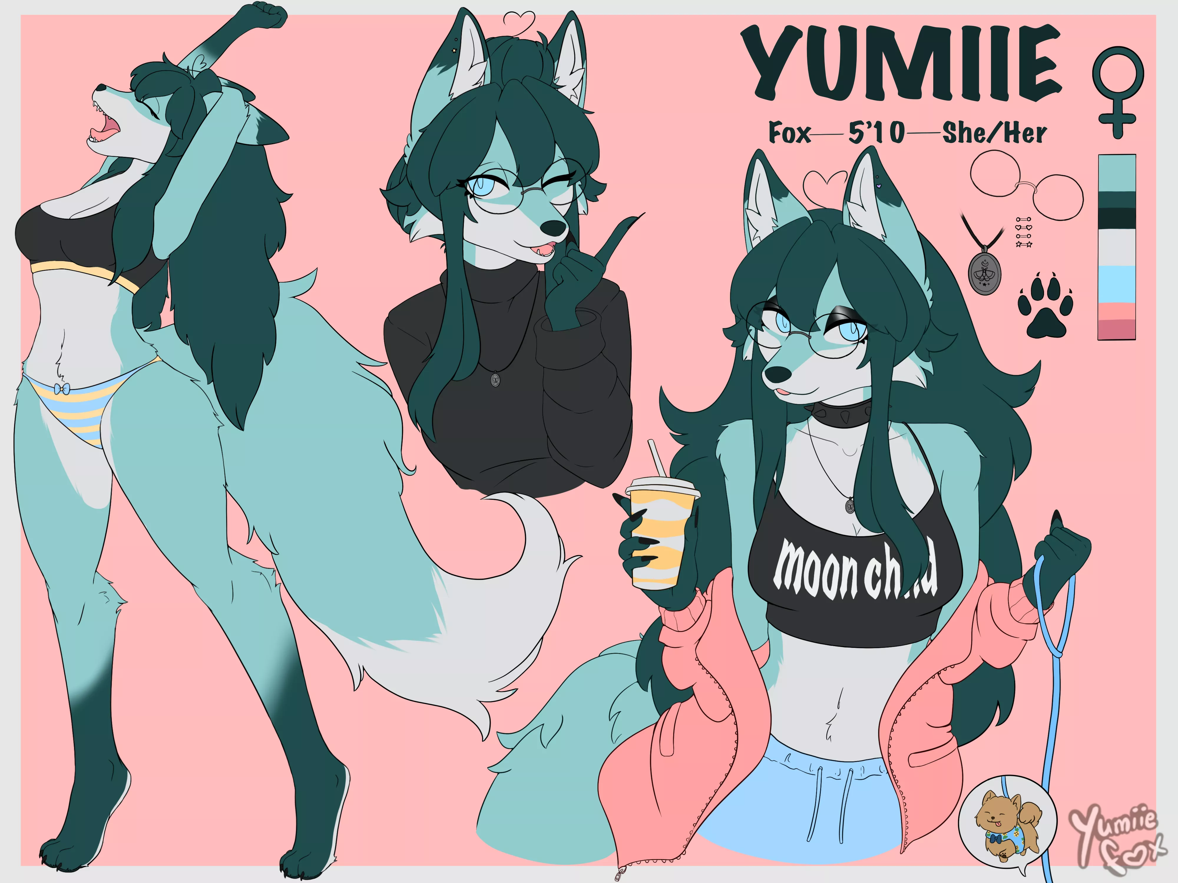 [Q] I finally finished my ref sheet! (art by me @yumiiefox)