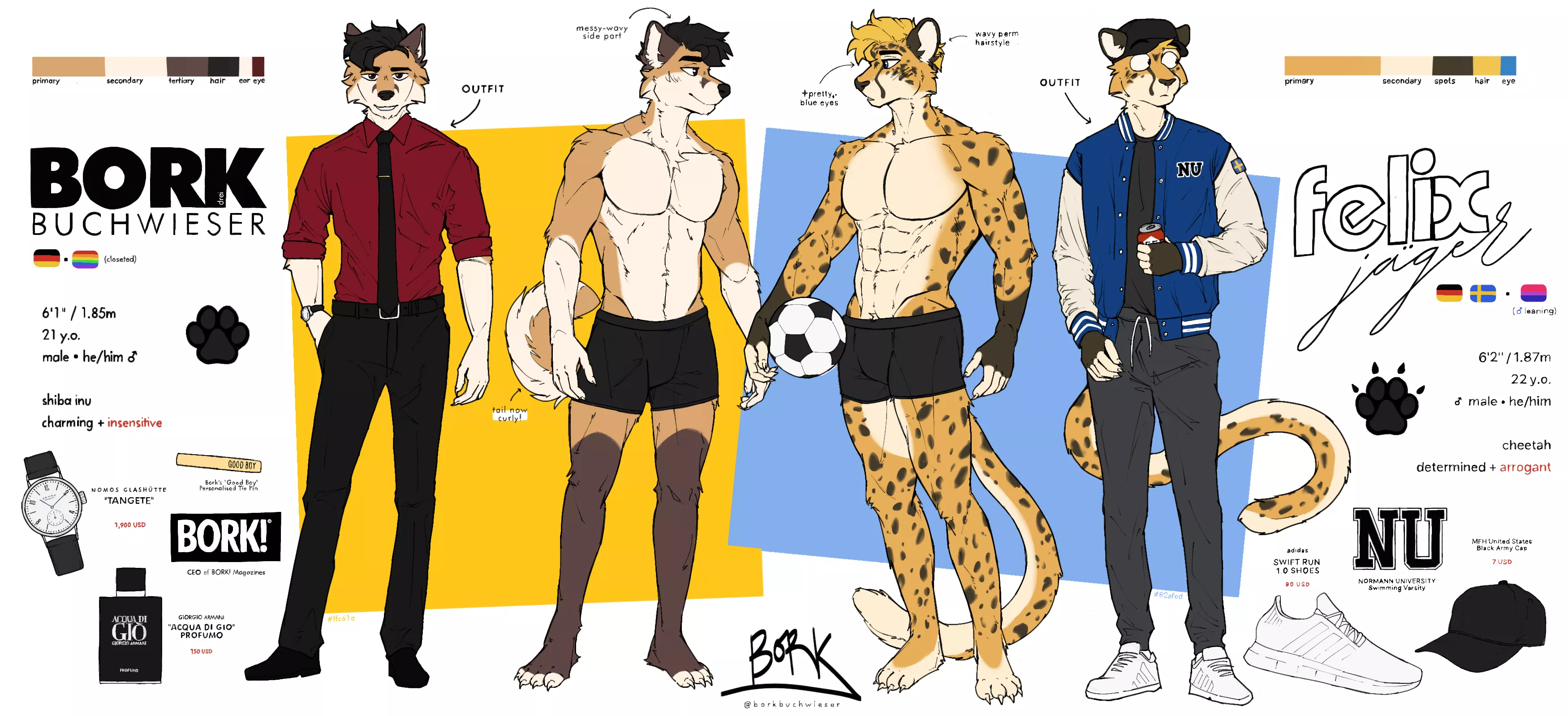 ref sheet of my two boys (art by me)