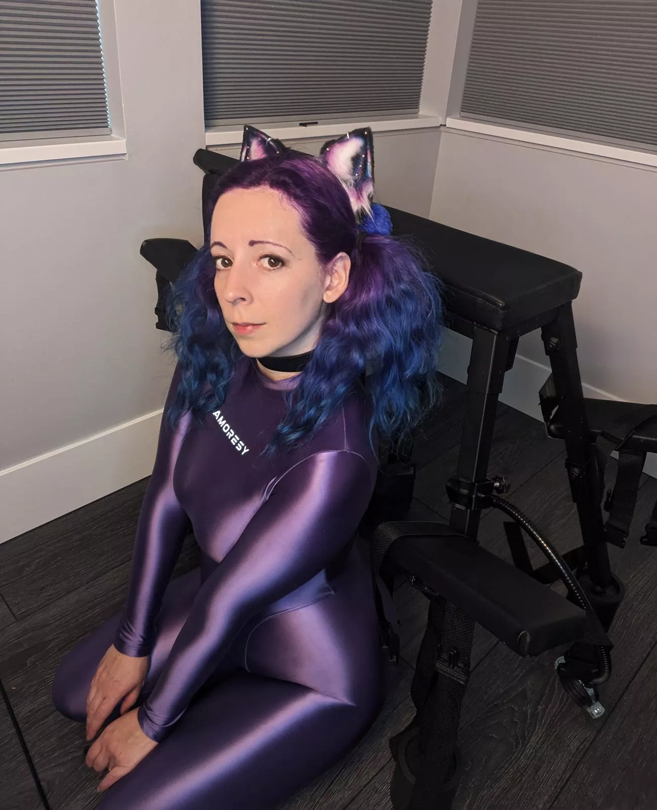 Tie down this kitty? I've got the spanking bench's height just right