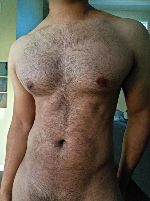 How about you just feel up my hairy chest already?