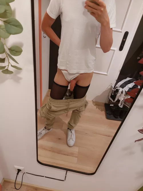 Posing in IKEA. Do you like what I wear underneath?