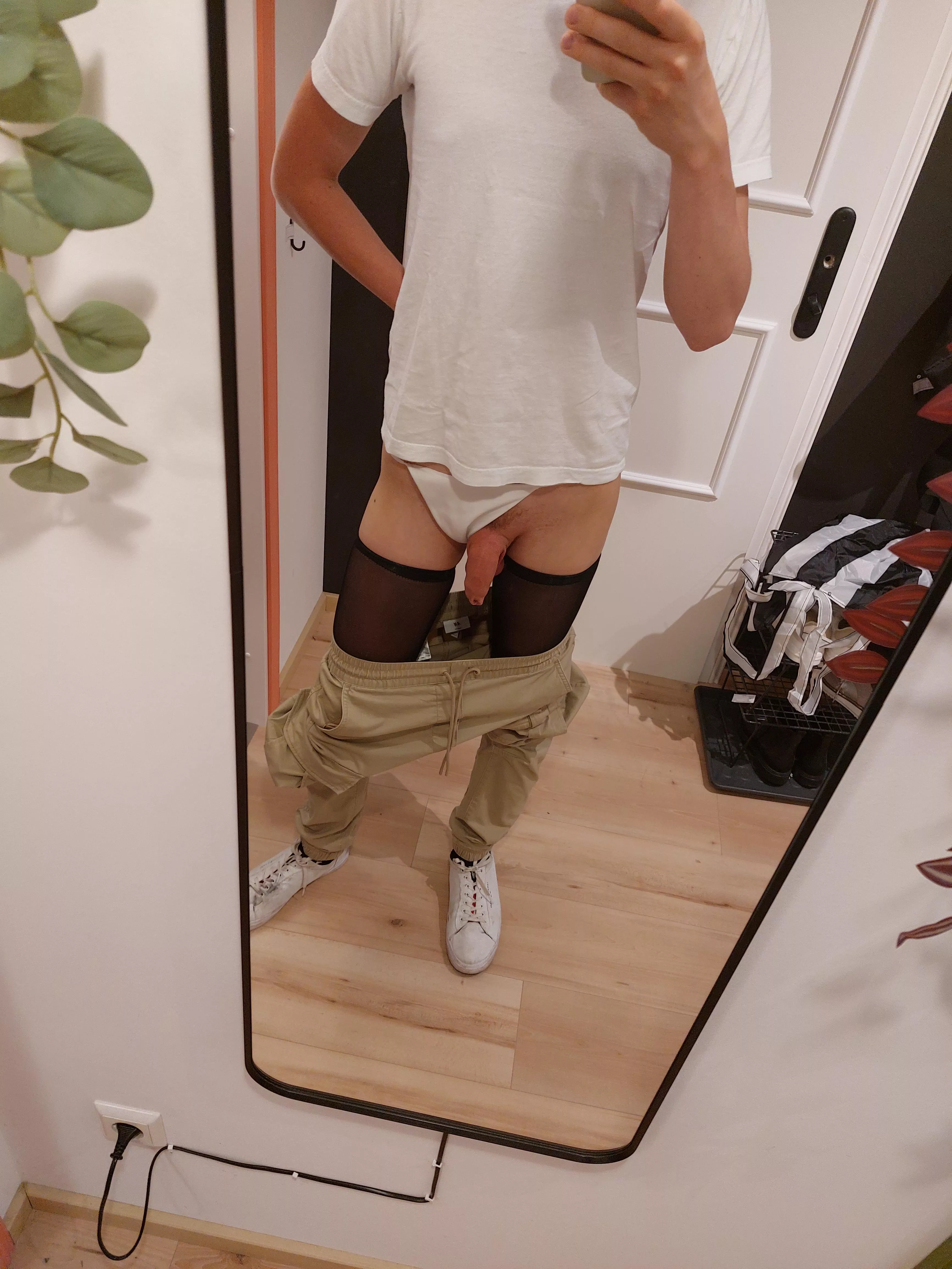 Posing in IKEA. Do you like what I wear underneath?