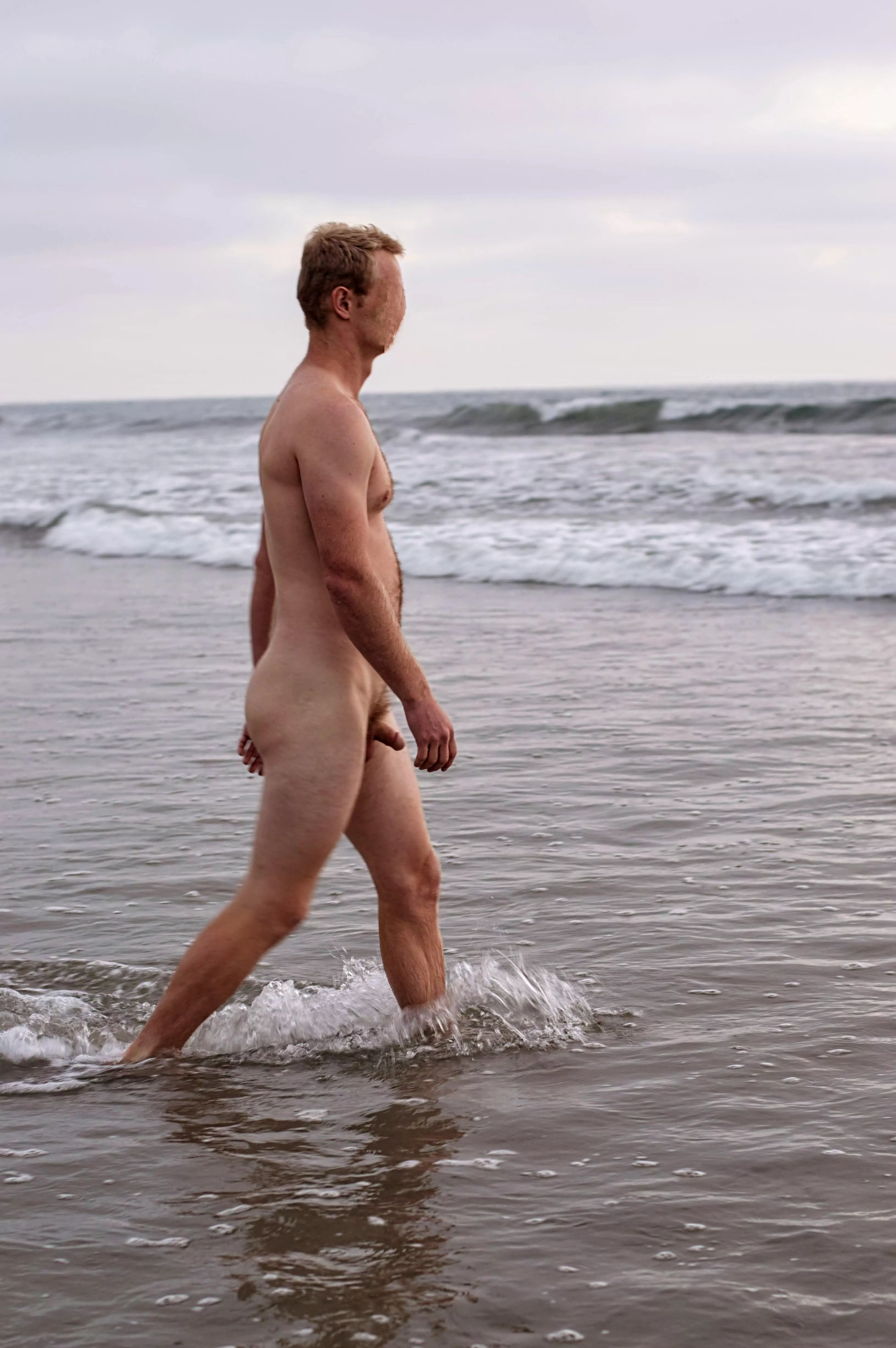 Time to cool off after basking on the sand