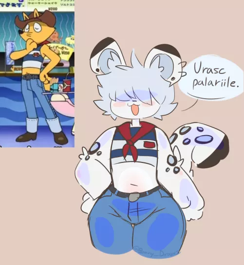 (Art by me) Pebbles hates hats