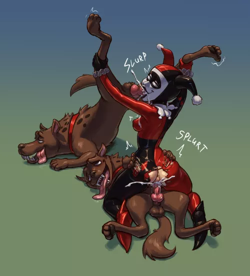 Harley taking care 2 pets (pears)