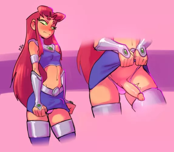 Starfire giving a little peak (MalCo) [Teen Titans]