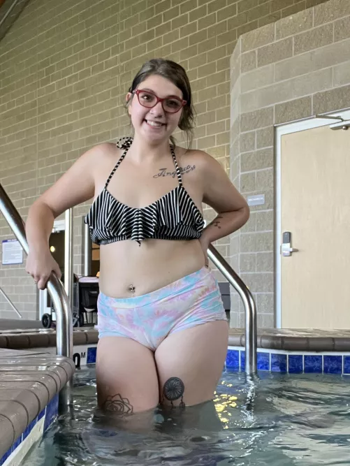 At the pool today, I was giving quite a show to the others