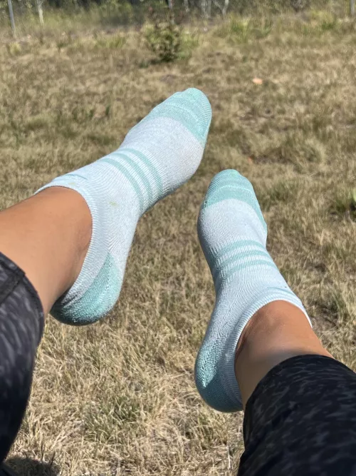 Enjoying the breeze after a run.