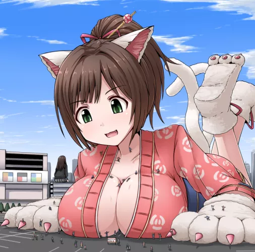 Gigantic cat girl.