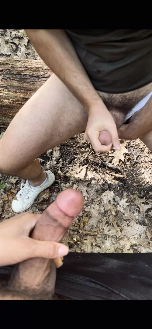 Later, he fucked me over this log. 🪵