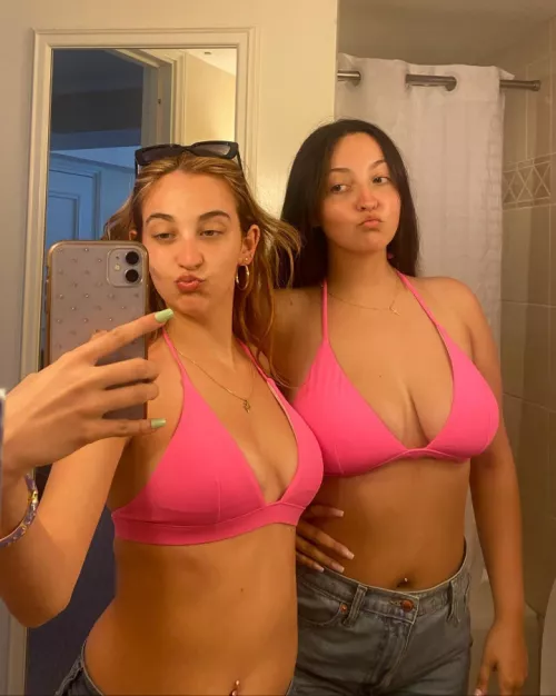 Sisters in pink