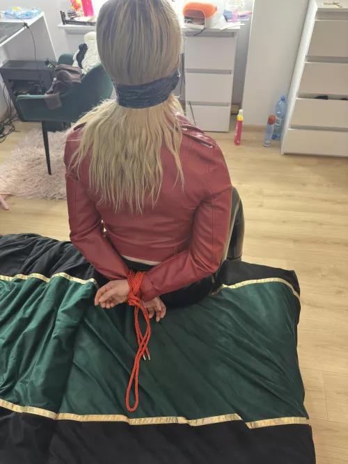 Tied with rope from sex shop