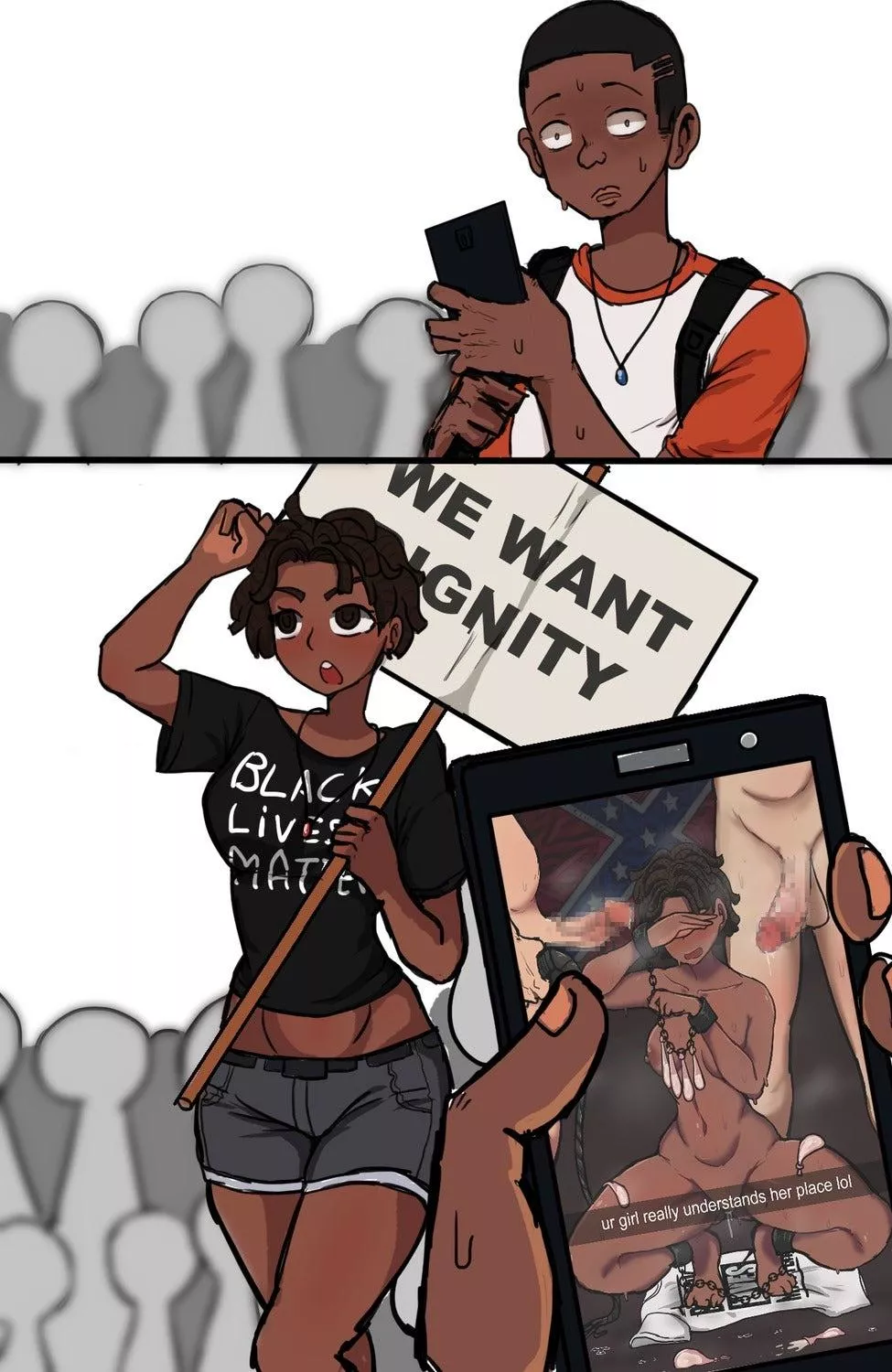 Dom white male looking for a black girl to rp this with.