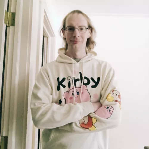 Got a new hoodie! Anyone else a fan of Kirby. I mostly play Sims and games on the Switch.